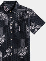 Vintage Hawaiian Geometric Pattern Vacation Beach Shirt