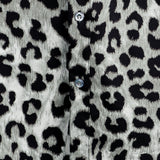 Casual Shirt, Short Sleeves, White Leopard Cheetah Rock Print