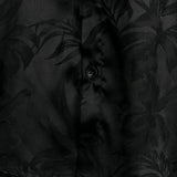Men's Short Cotton Shirt with Flowers and Buttons, Summer Jacquard