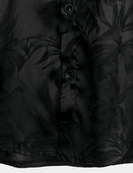Men's Short Cotton Shirt with Flowers and Buttons, Summer Jacquard