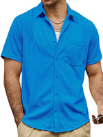 Summer Men's Cotton Short Sleeve Shirt
