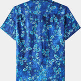 Vintage Textured Floral Button-Up Casual Shirt