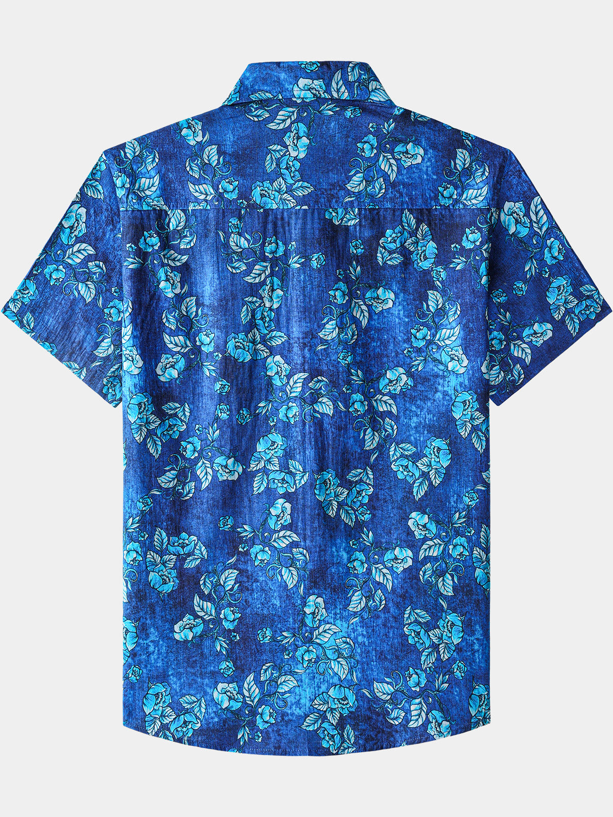 Vintage Textured Floral Button-Up Casual Shirt