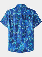 Vintage Textured Floral Button-Up Casual Shirt
