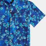 Vintage Textured Floral Button-Up Casual Shirt