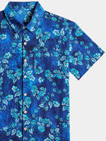 Vintage Textured Floral Button-Up Casual Shirt