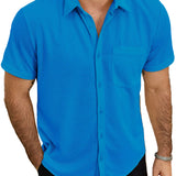 Summer Men's Cotton Short Sleeve Shirt