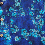 Vintage Textured Floral Button-Up Casual Shirt
