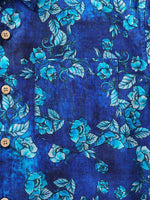 Vintage Textured Floral Button-Up Casual Shirt