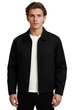 Lightweight Twill Jacket for Men – Black – Regular Fit