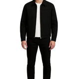 Lightweight Twill Jacket for Men – Black – Regular Fit