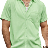 Summer Men's Cotton Short Sleeve Shirt