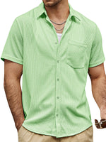 Summer Men's Cotton Short Sleeve Shirt