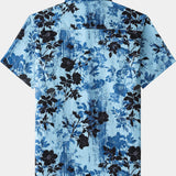 Vintage Light Blue Floral Pattern Shirt