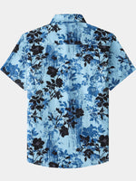 Vintage Light Blue Floral Pattern Shirt