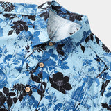 Vintage Light Blue Floral Pattern Shirt