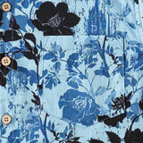 Vintage Light Blue Floral Pattern Shirt