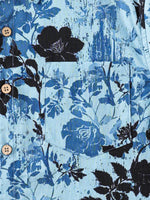 Vintage Light Blue Floral Pattern Shirt