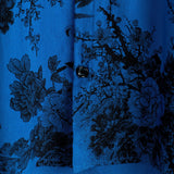Hawaiian Short-Sleeve Button Breathable Shirt, Blue Vintage Floral Motif, for Summer Vacation