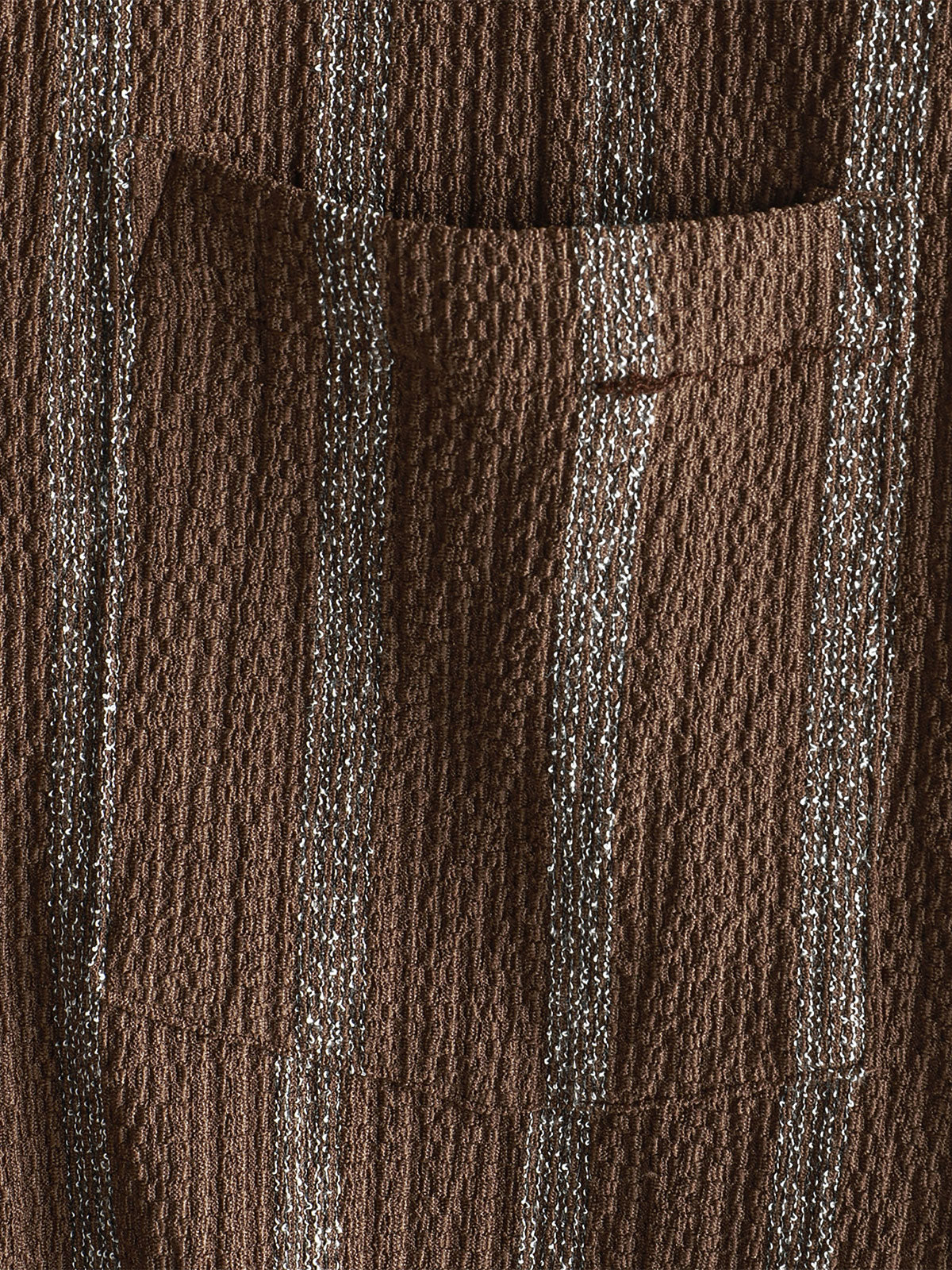 Hawaiian Summer Short Sleeve Button Shirt with Pocket and Stripes
