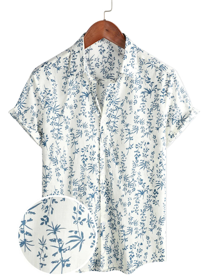 Summer Cotton Short Sleeve Shirt for Men