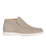 Men's Suede Loafers – Slip-On Chukka Style, Flat Heel – Greige