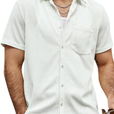 Summer Men's Cotton Short Sleeve Shirt