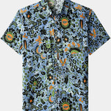 Boho Floral Short-Sleeve Shirt
