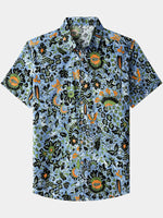 Boho Floral Short-Sleeve Shirt