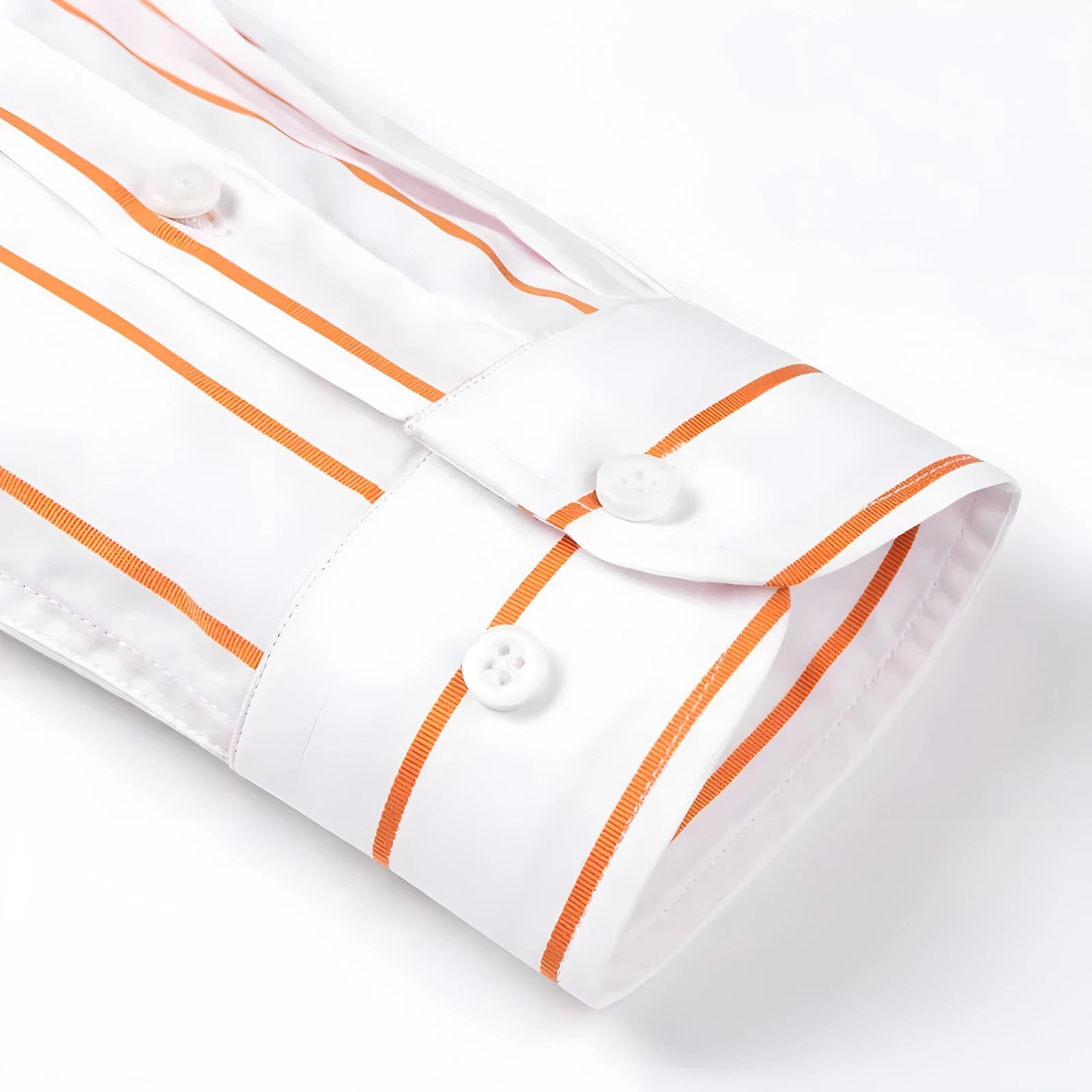 Elegant Patterned Cotton Shirt Orange/White