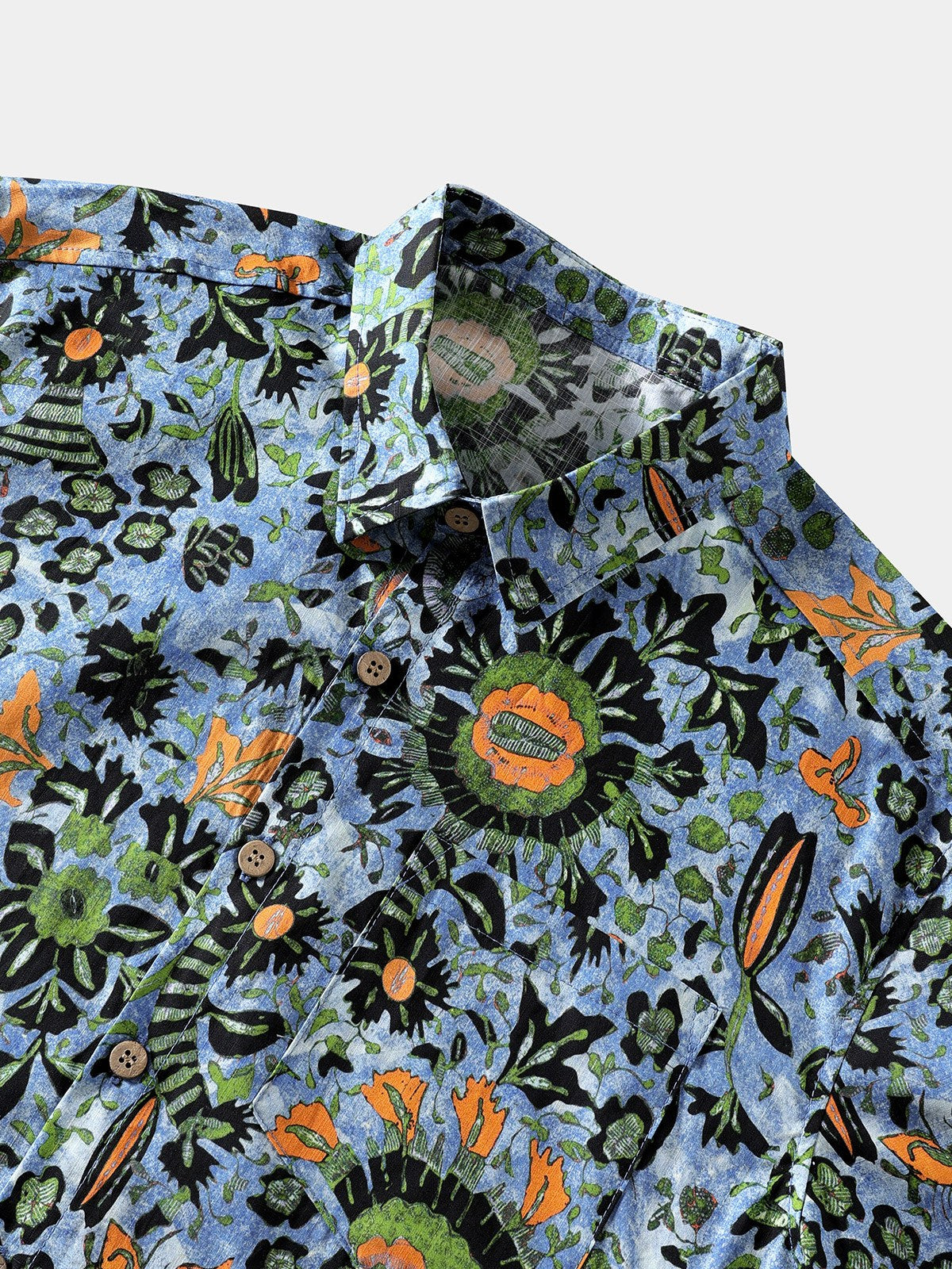 Boho Floral Short-Sleeve Shirt