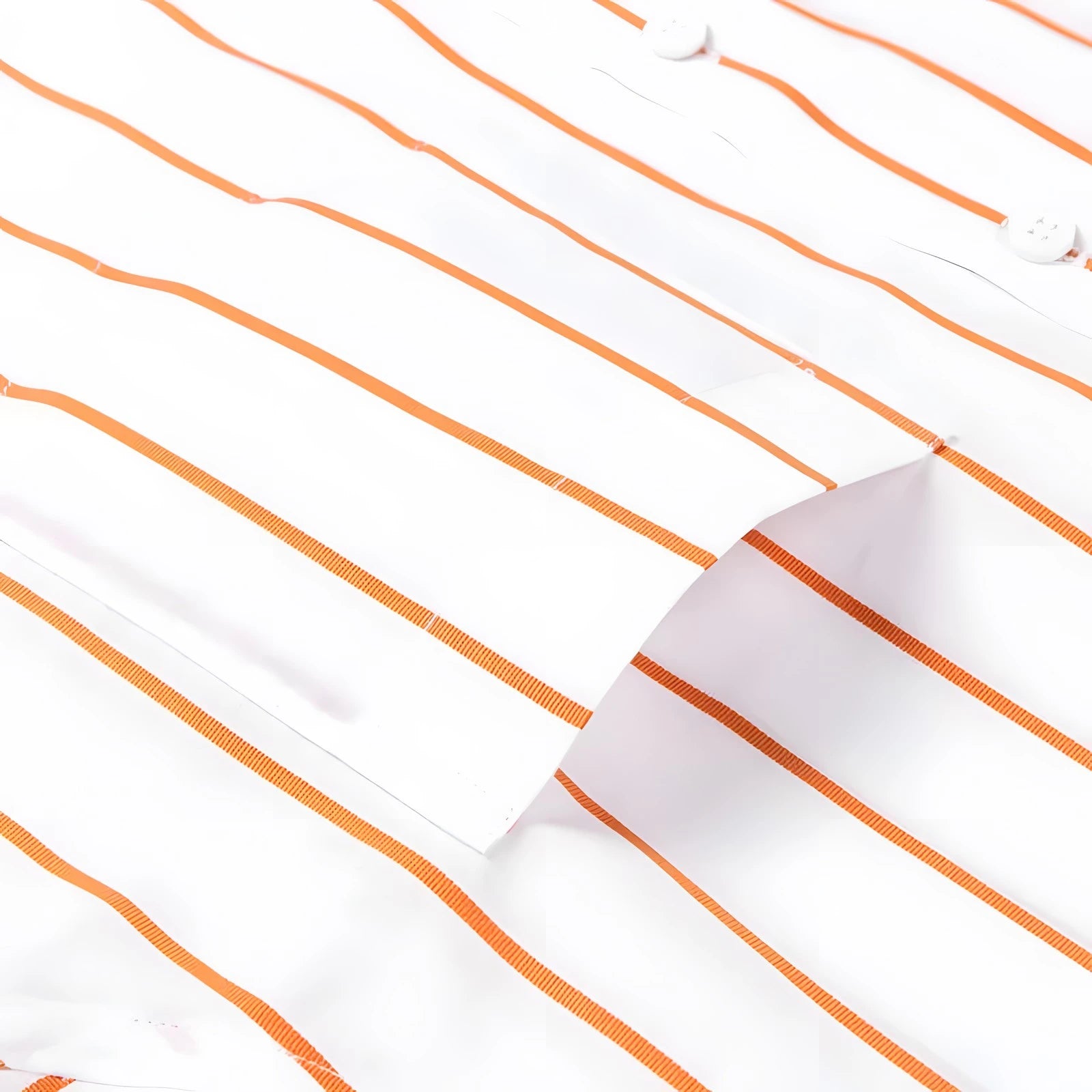 Elegant Patterned Cotton Shirt Orange/White