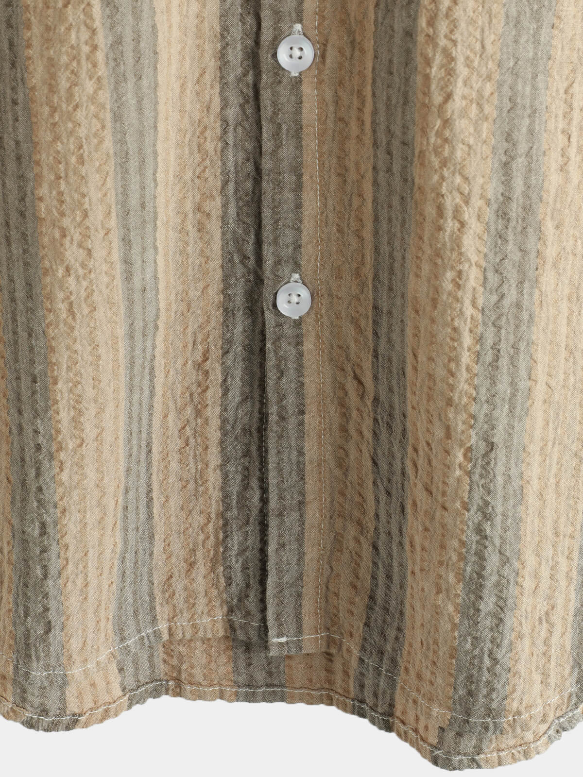Button-Up Short Sleeve Striped Shirt with Pocket, Casual Hawaiian Vacation