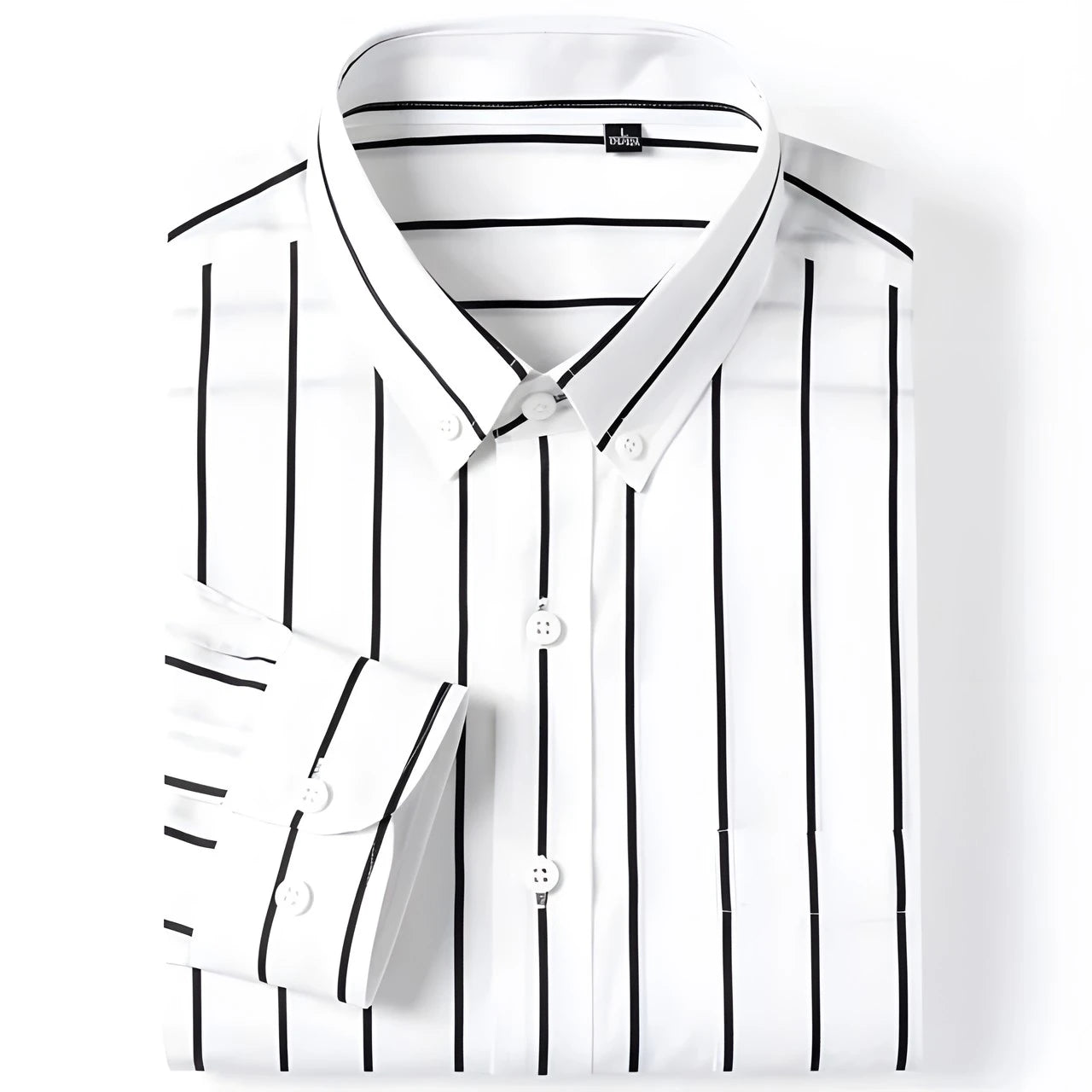 Elegant Patterned Cotton Shirt Black/White
