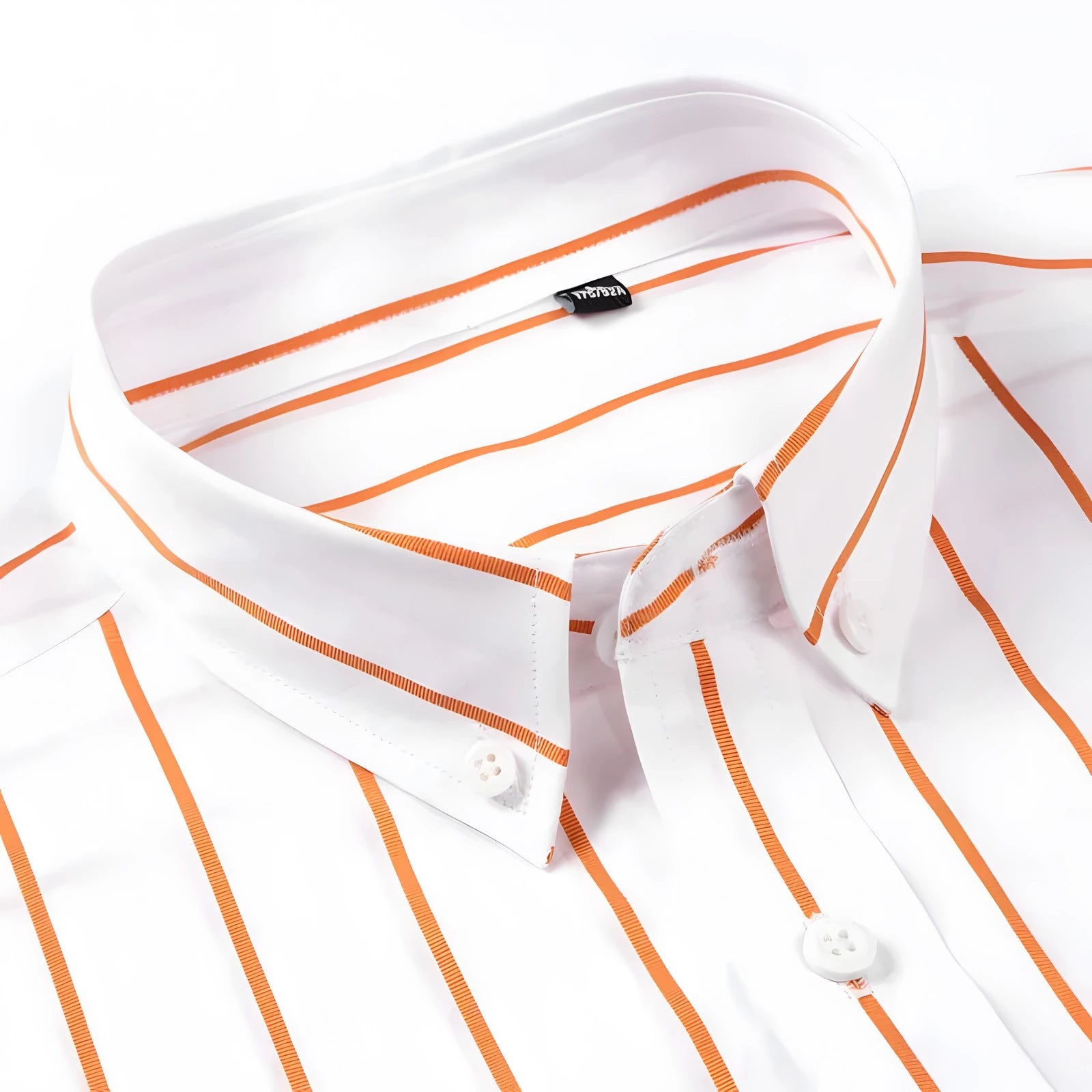 Elegant Patterned Cotton Shirt Orange/White