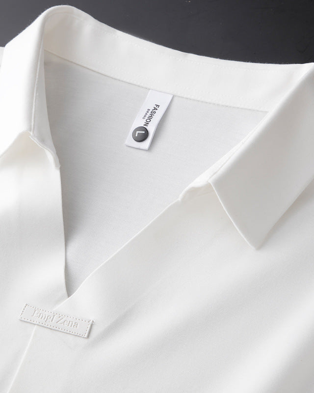 Men's Polo Shirt, White and Brown
