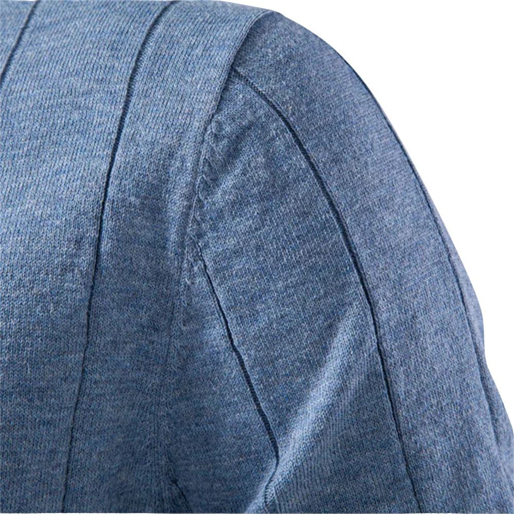 Luca - Luxury T-Shirt with Ribbed Pattern Blue