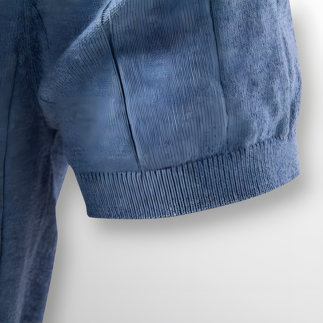 Luca - Luxury T-Shirt with Ribbed Pattern Blue