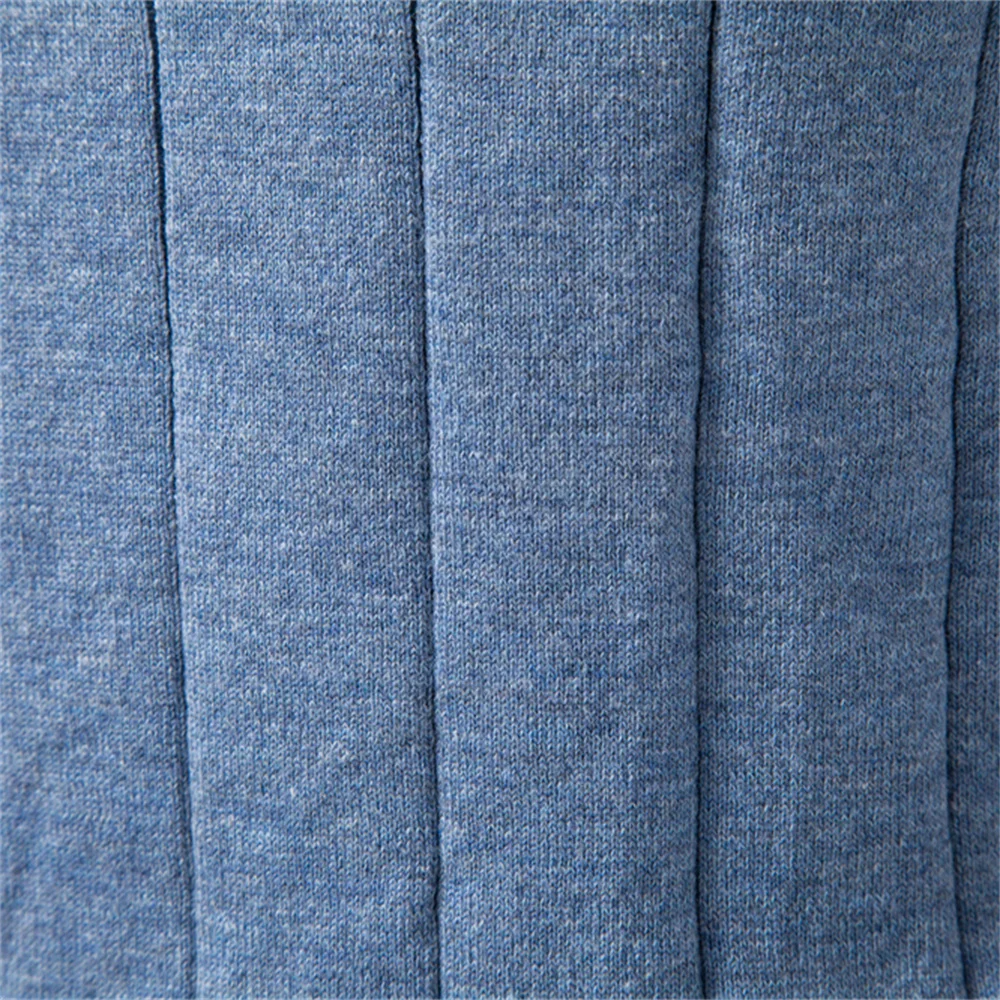 Luca - Luxury T-Shirt with Ribbed Pattern Blue
