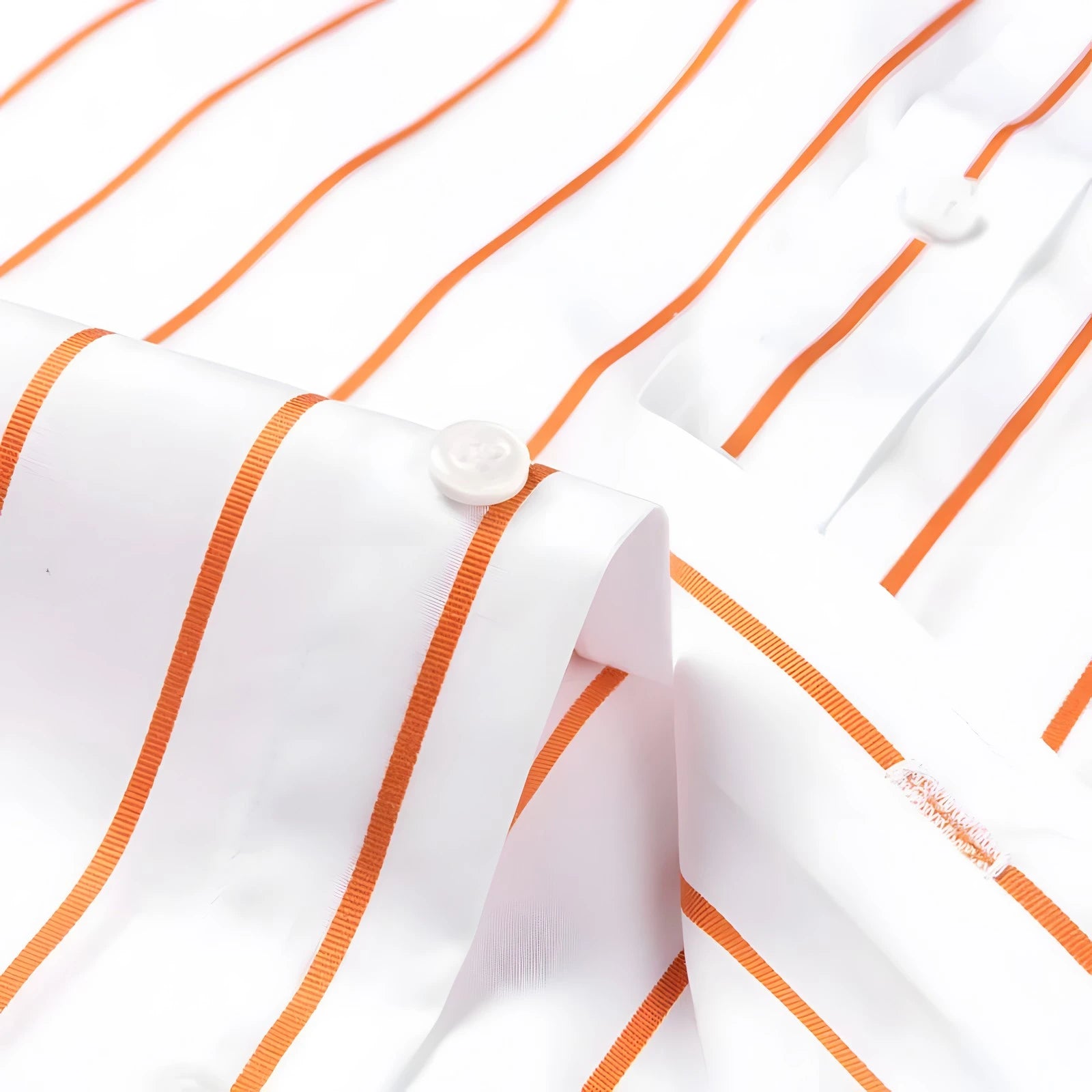 Elegant Patterned Cotton Shirt Orange/White
