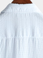 Casual Short-Sleeve Summer Shirt with Pockets, Solid Color