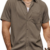 Summer Men's Cotton Short Sleeve Shirt