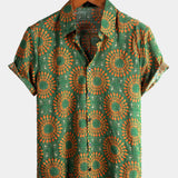 Short-Sleeve Retro Button-Up Summer Disco Vintage 70s Shirt