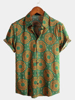 Short-Sleeve Retro Button-Up Summer Disco Vintage 70s Shirt
