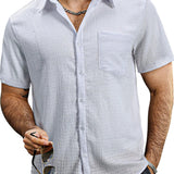 Cotton Casual Shirt with Short Sleeves for Men - Summer