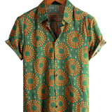 Men's Hawaiian Boho Vintage Cotton Shirt with Short Sleeve from the 70s