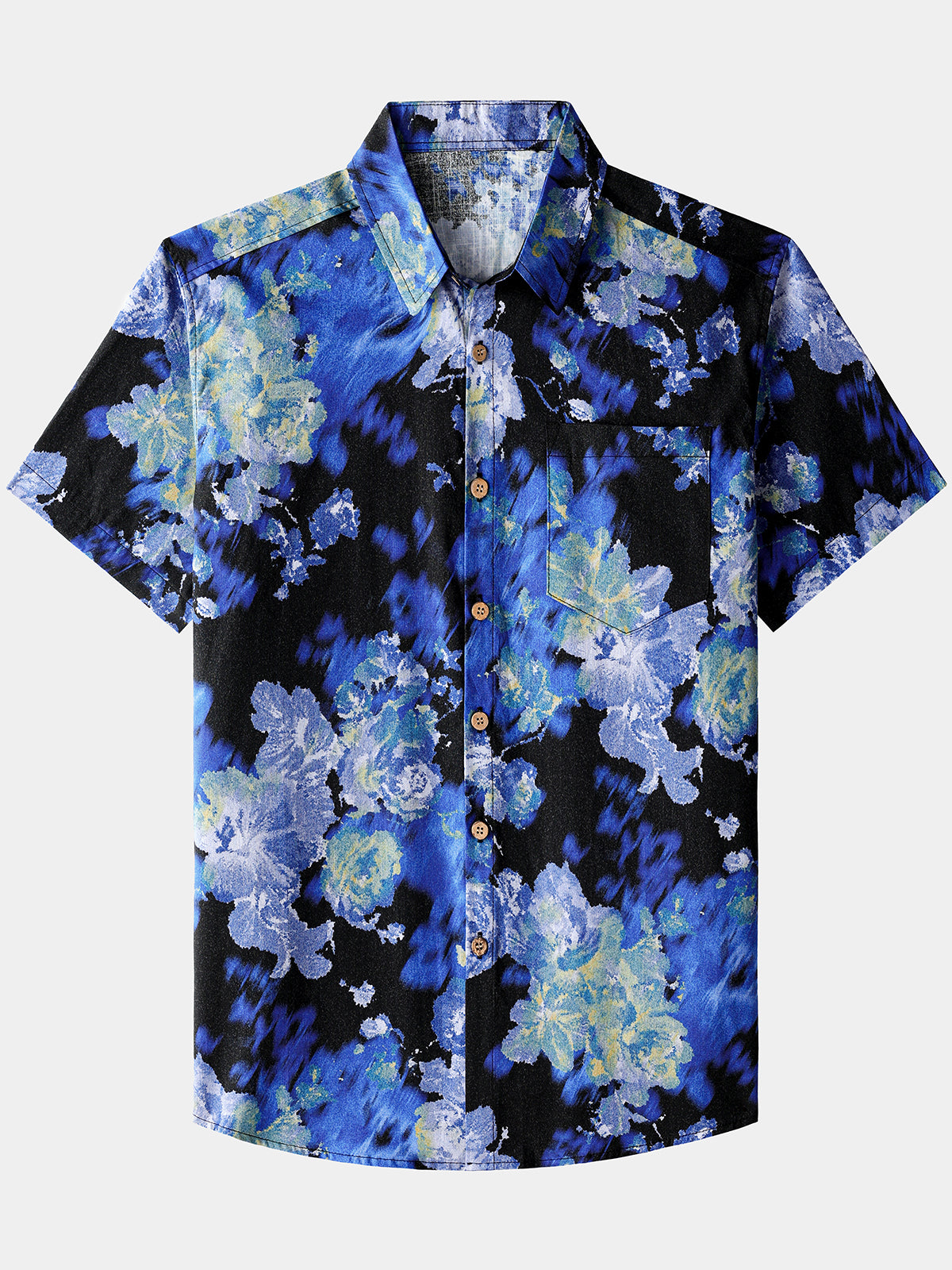 Floral Tie-Dye Short-Sleeve Shirt