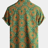Short-Sleeve Retro Button-Up Summer Disco Vintage 70s Shirt