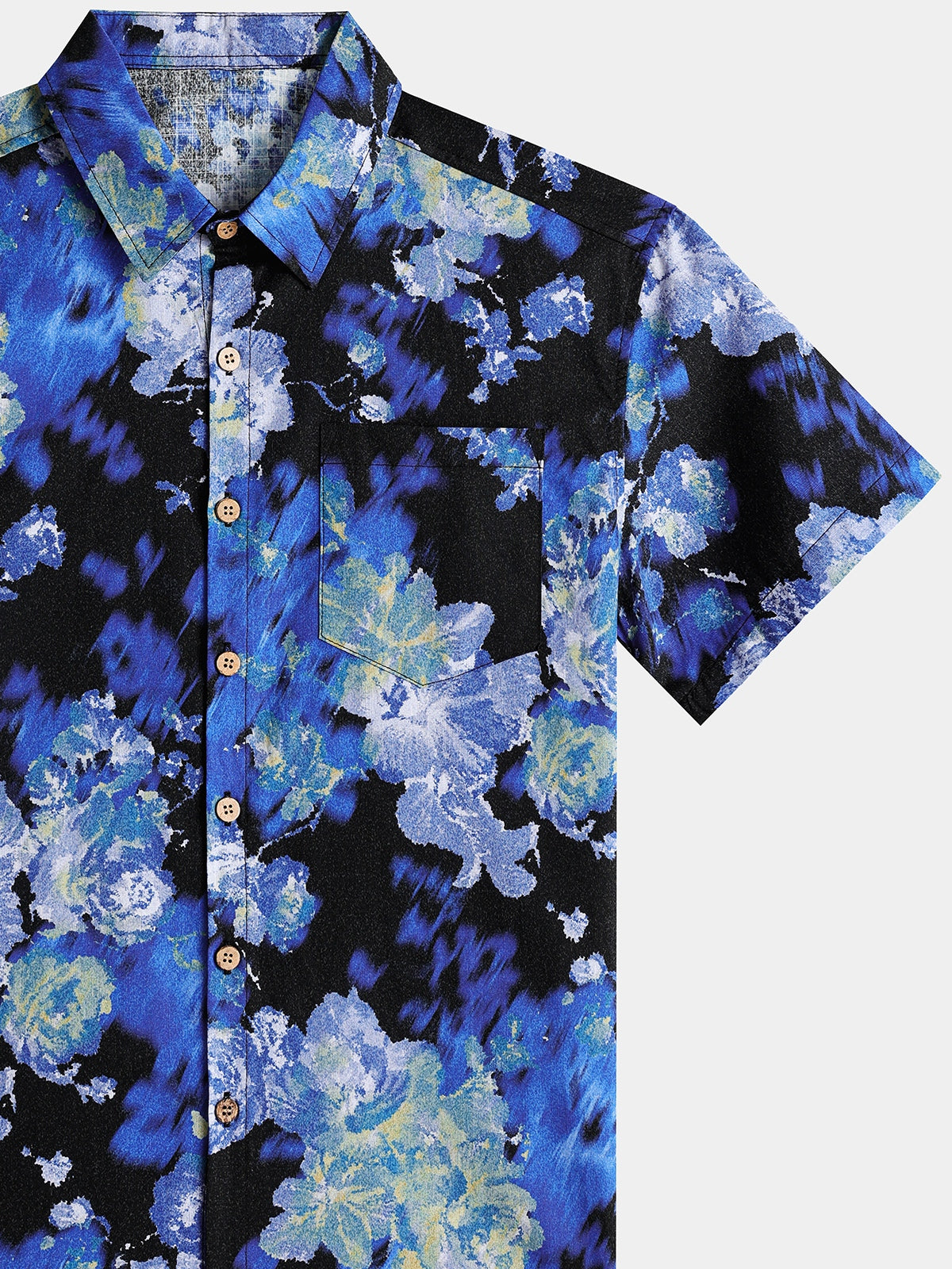 Floral Tie-Dye Short-Sleeve Shirt