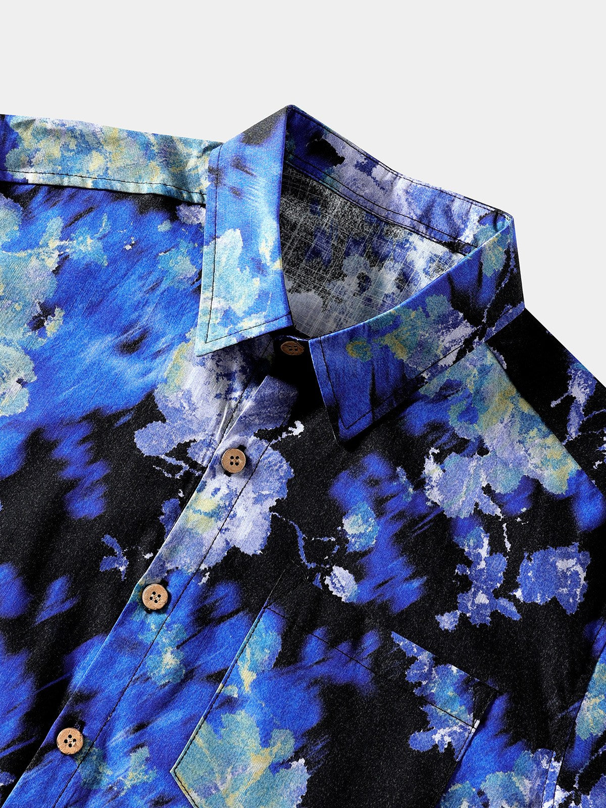 Floral Tie-Dye Short-Sleeve Shirt